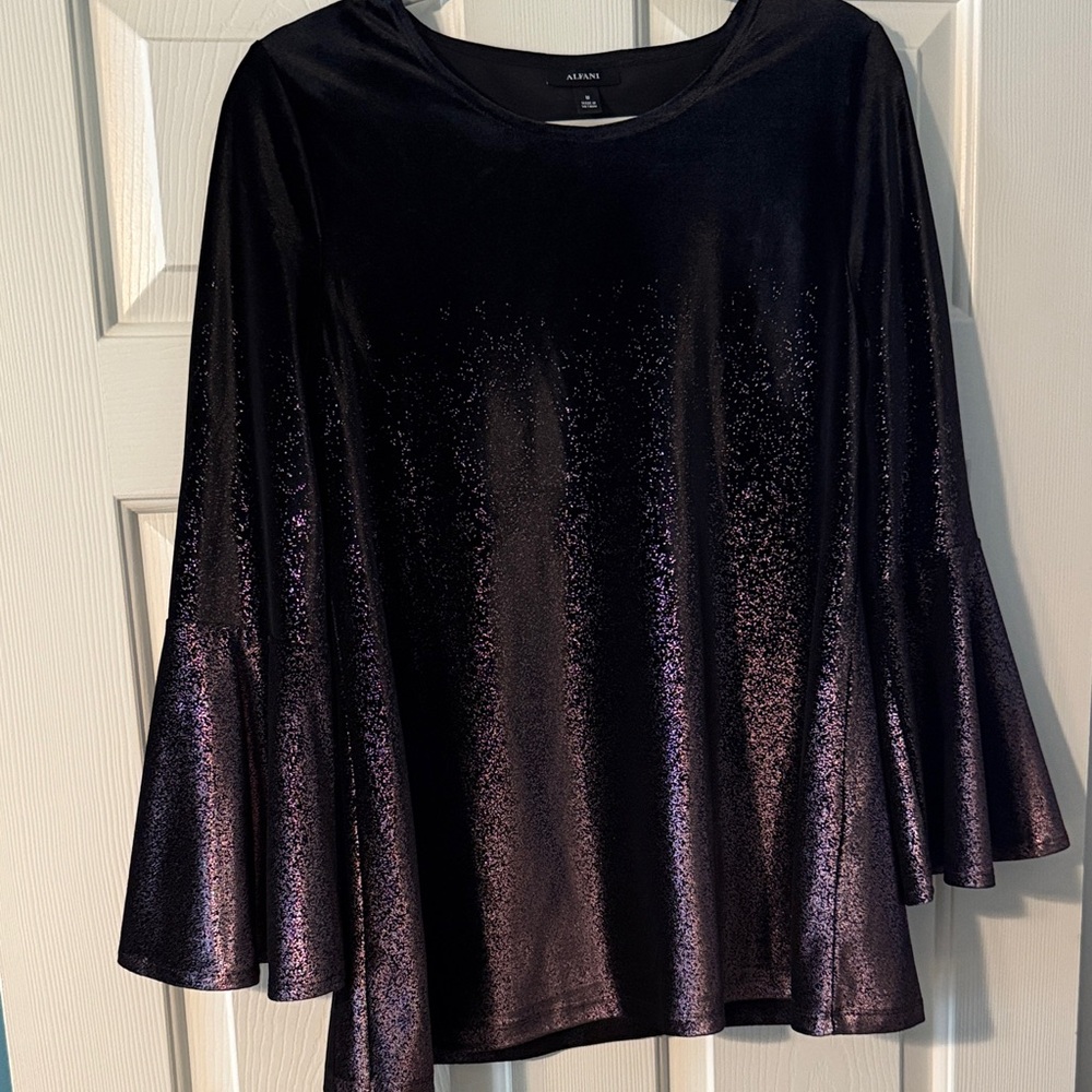 Alfani Black and Purple Shimmer Blouse